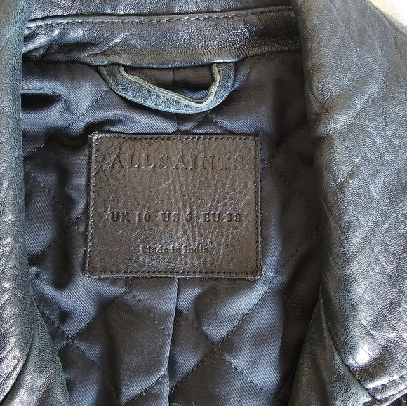 All Saints Pataya Biker leather jacket, medium - Picture 4 of 8